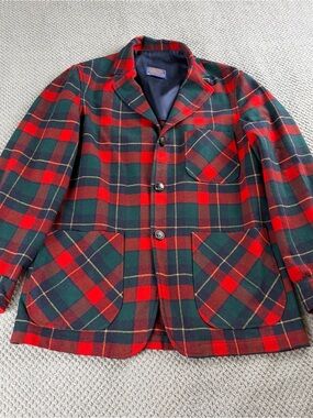 Vintage Pendleton Blue and Gold Wool Label Jacket